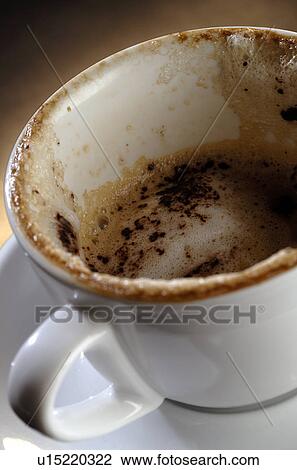 Stock Image - Empty cup of cappuccino. Fotosearch