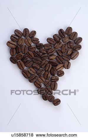 Stock Photo - Heart made of coffee beans. Fotosearch