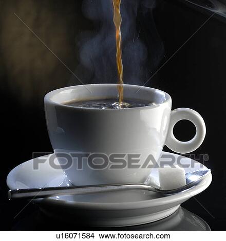 Picture - Pouring coffee into a cup. Fotosearch