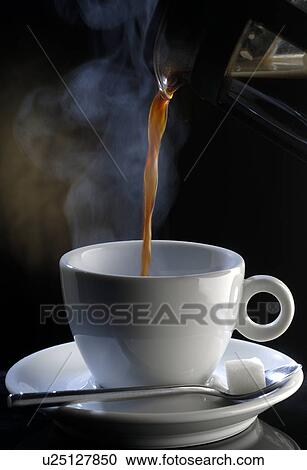 Stock Image - Pouring coffee into a cup. Fotosearch