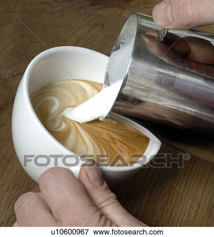 Stock Photo - Milk froth for a cappuccino. Fotosearch