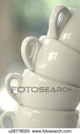 Stock Photography - Stacked coffee cups. Fotosearch