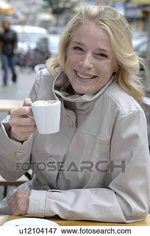 Young Woman with Coffee Pot View Large Photo Image Stock Photo - Young Woman with Coffee Pot. Fotosearch