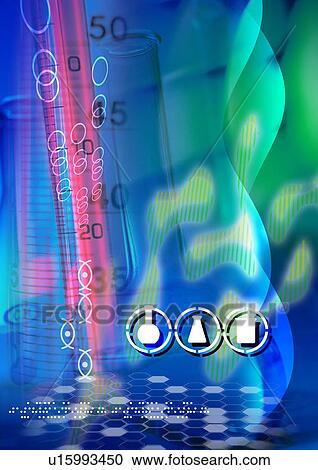 Clipart - Chemical symbols superimposed on a multi colored background. Fotosearch