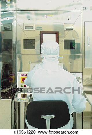 Stock Image - r&d matters, r & d, r & d matters, one person, protective suit. Fotosearch