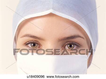 Stock Photograph - white background, portrait, r&d matters, young adult, one person, woman, posing. Fotosearch