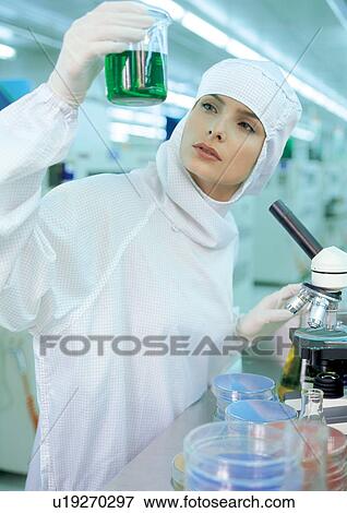 Woman working in a lab View Large Photo Image Stock Photo - Woman working in a lab. Fotosearch
