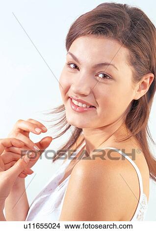 close-up, happy, looking at camera, portrait View Large Photo Image Picture - close-up, happy, looking at camera, portrait. Fotosearch