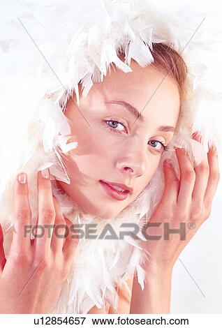 close-up, looking at camera, portrait, young woman, one person View Large Photo Image Stock Photo - close-up, looking at camera, portrait, young woman, one person. Fotosearch