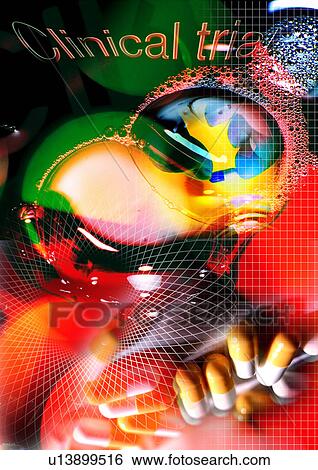 Stock Photograph - Close-up of capsules superimposed on a grid pattern. Fotosearch