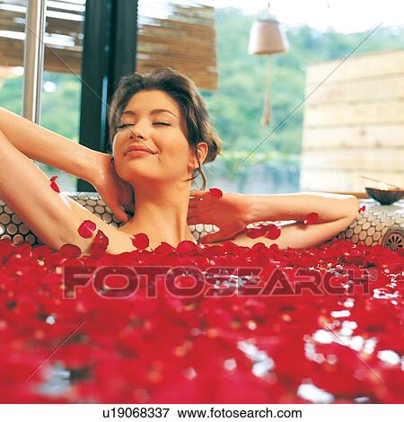 Stock Photo - Beauty Treatment, Vacations, Brown Hair, Indulgence, Leisure Activity, Aroma Therapy, Enjoyment. Fotosearch
