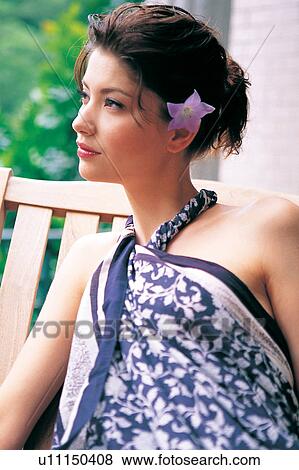Brown Hair, Casual Clothing, Close-Up View Large Photo Image Stock Photo - Brown Hair, Casual Clothing, Close-Up. Fotosearch
