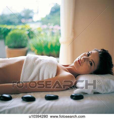 Stock Image - Pebble, Portrait, White, Green. Fotosearch