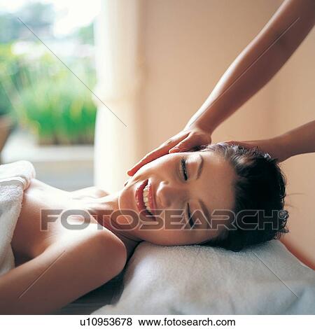 Stock Photo - Square, Beauty Treatment, Young Adult, Head And Shoulders, Well-Being, Happiness, Eyes Closed. Fotosearch