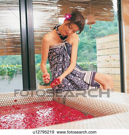Stone, Vacations, Medium-Length Hair, City Spa, Spa, Holding, Content View Large Photo Image Stock Photo - Stone, Vacations, Medium-Length Hair, City Spa, Spa, Holding, Content. Fotosearch