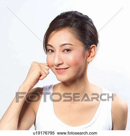 Stock Photography - Close-Up, Brown Hair, Female feature, woman feature, Feature, Asian Ethnicity. Fotosearch