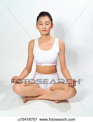 Stock Photo - Lifestyles, Meditation, Meditating, Feature, Asian Ethnicity. Fotosearch