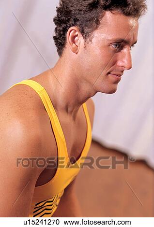 male, physical exertion, smiling, happiness View Large Photo Image Stock Image - male, physical exertion, smiling, happiness. Fotosearch