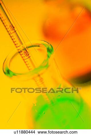 Picture - Beaker, Chemical, Close-Up, Dropper, Equipment. Fotosearch