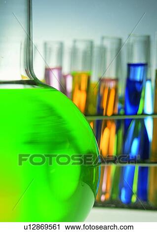 Stock Image - Beaker, Equipment, Close-Up, Chemical, Assortment. Fotosearch