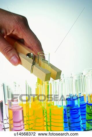 Stock Image - , Chemical, Close-Up, Glass, Human Finger. Fotosearch