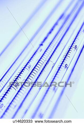 Stock Image - White Background, Indoor, Medical Equipment, Instrument Of Measurement, Thermometer, Science And Technology. Fotosearch