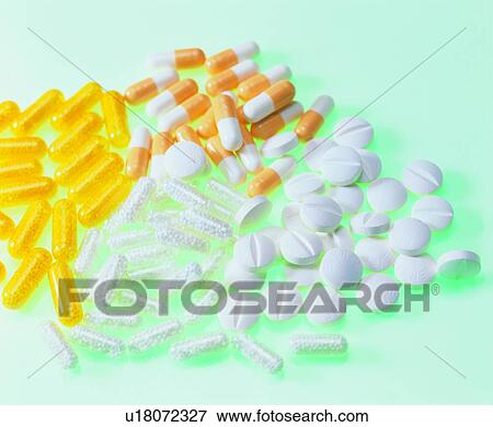Stock Photo - Capsule, Indoor, Close-Up, Assortment. Fotosearch