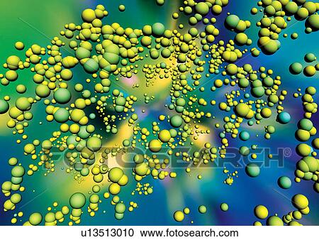 Stock Image - Representation of cell structures. Fotosearch