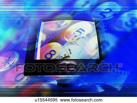 Stock Photography - Close-up of a television superimposed on a dial pad. Fotosearch