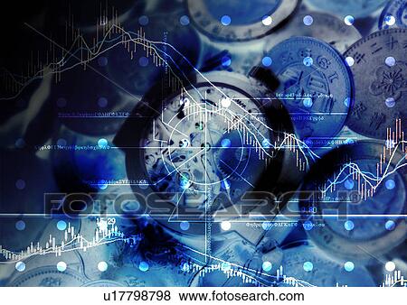 Close-up of coins superimposed on a pattern of frequencies View Large Photo Image Stock Photo - Close-up of coins superimposed on a pattern of frequencies. Fotosearch