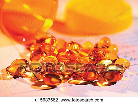 Stock Image - bottle, close-up, capsules, antidote. Fotosearch