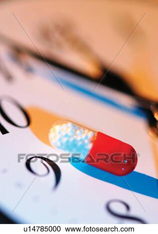 Stock Image - capsule, course, clock, antidote. Fotosearch