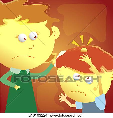 Close-up of a mid adult woman standing with her son View Large Illustration Stock Illustration - Close-up of a mid adult woman standing with her son. Fotosearch