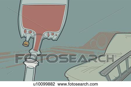 Drawing - Close-up of a blood bag. Fotosearch