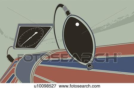 Stock Illustration - Close-up of a blood pressure gauge. Fotosearch
