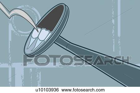 Stock Illustration - Human teeth viewed through magnifying glass. Fotosearch