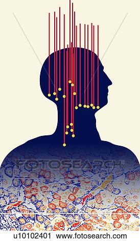 Clip Art - Acupuncture pressure points demarcated on an outline of the human form. Fotosearch