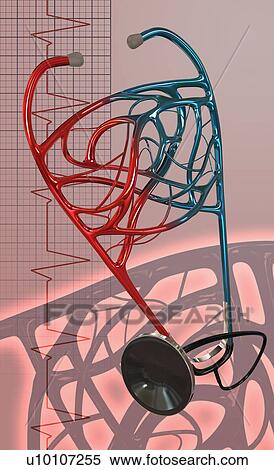 Stock Illustration - Close-up of a stethoscope. Fotosearch