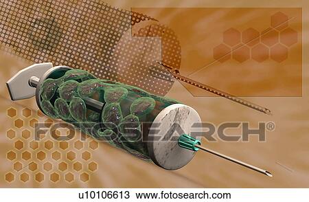 Close-up of a syringe View Large Illustration Drawing - Close-up of a syringe. Fotosearch
