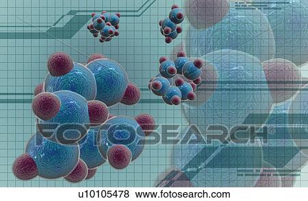 Stock Illustration - Close-up of human cells. Fotosearch