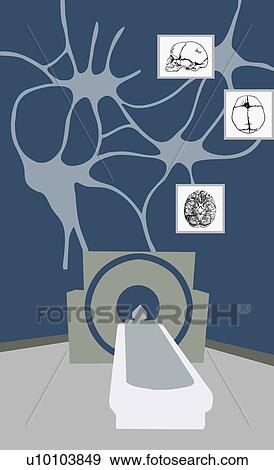 High angle view of a patient getting a MRI scan View Large Illustration Stock Illustration - High angle view of a patient getting a MRI scan. Fotosearch