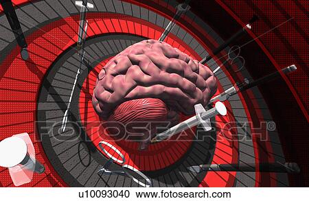 Human brain on a dartboard View Large Illustration Clipart - Human brain on a dartboard. Fotosearch