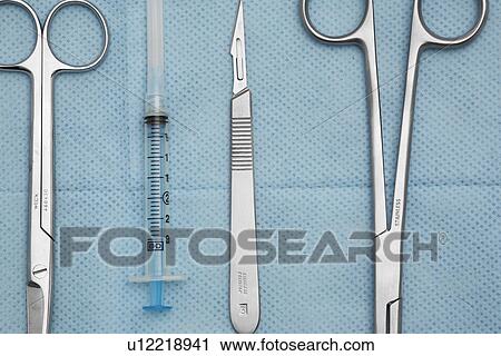 Stock Image - Surgical instruments (close-up). Fotosearch
