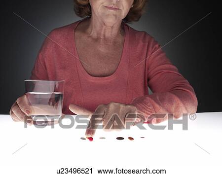 Woman taking pills View Large Photo Image Stock Image - Woman taking pills. Fotosearch