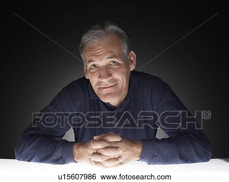 Mature man smiling (portrait) View Large Photo Image Stock Photograph - Mature man smiling (portrait). Fotosearch