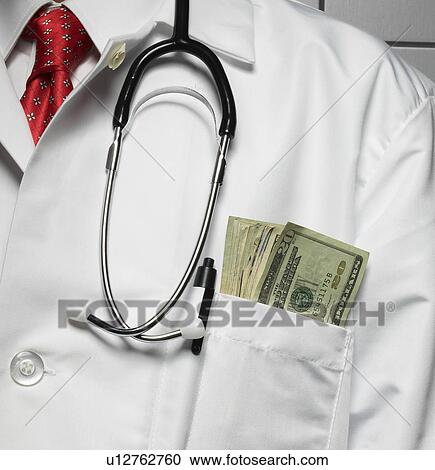 Doctor with Money in Pocket View Large Photo Image Stock Image - Doctor with Money in Pocket. Fotosearch