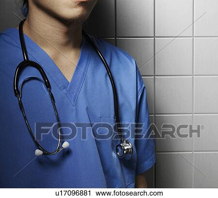 Stock Image - Doctor with Stethoscope. Fotosearch