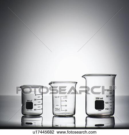 Stock Image - Glass science beakers.. Fotosearch