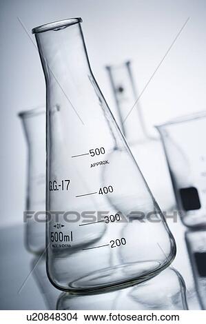 Picture - Glass science containers.. Fotosearch
