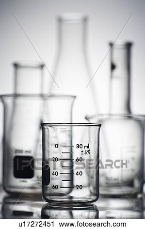 Stock Image - Glass science containers.. Fotosearch